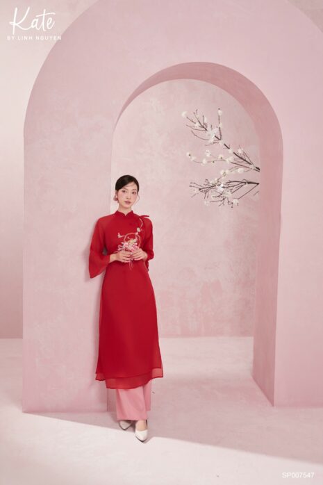Set Áo dài Hạc Vũ - Đỏ