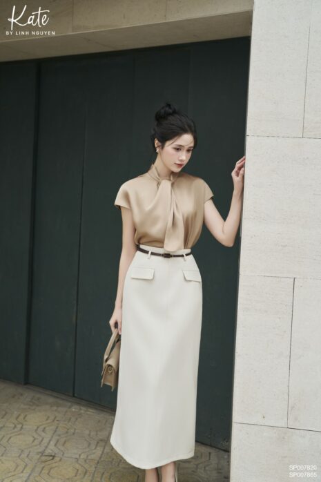 Áo - Mocha blouse - Nâu be