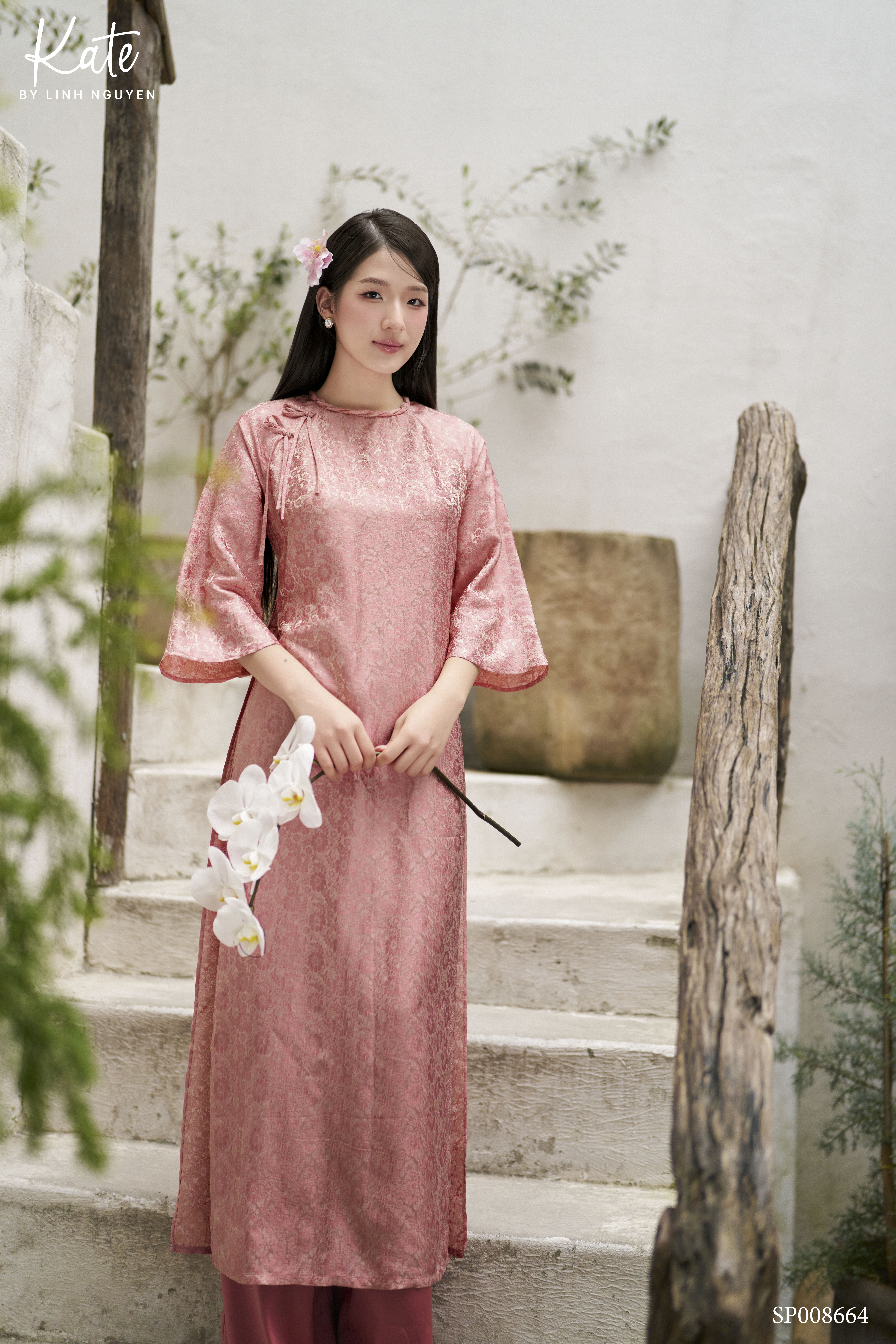 Set Áo dài Hồng Liên