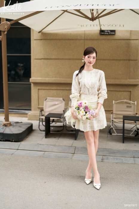 Set bộ - Venesa Set - Kem hoa xanh pastel