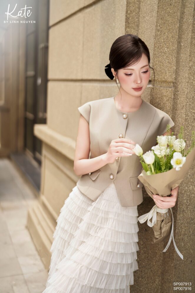 Chân váy – Royce Midi skirt – Trắng kem