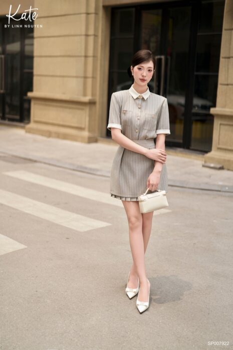 Set bộ - Gri Set - Begie kẻ