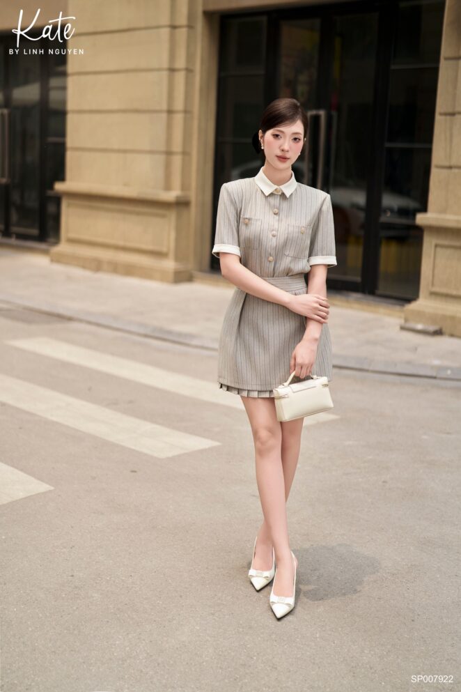 Set bộ - Gri Set - Begie kẻ