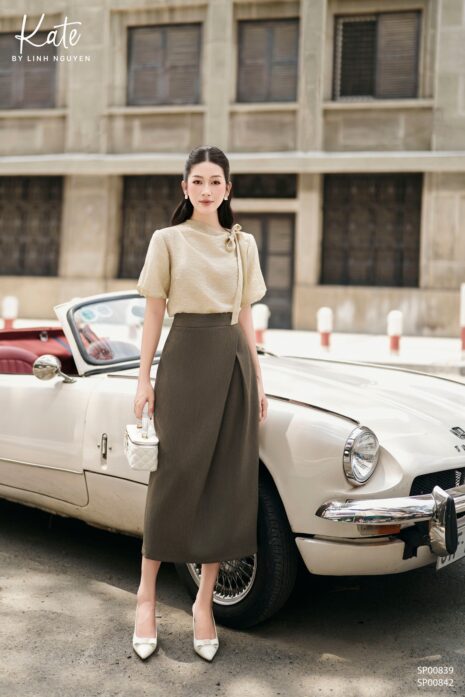 Chân váy - Amo skirt - Nâu rêu đậm