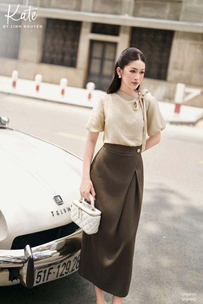Chân váy – Amo skirt – Nâu rêu đậm