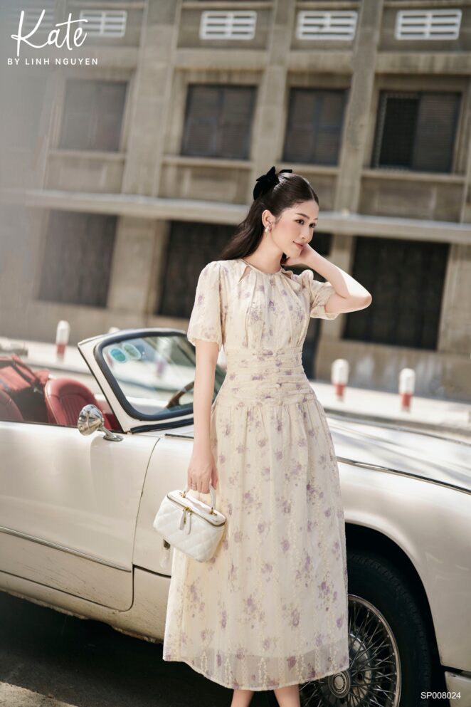 Váy – Flane Dress – Be hoa tím