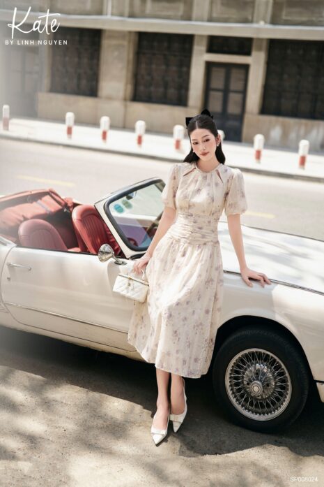 Váy - Flane Dress - Be hoa tím