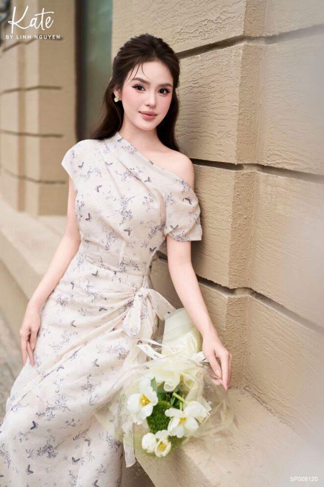 Váy – Alora Dress – Kem hoạ tiết đen tím