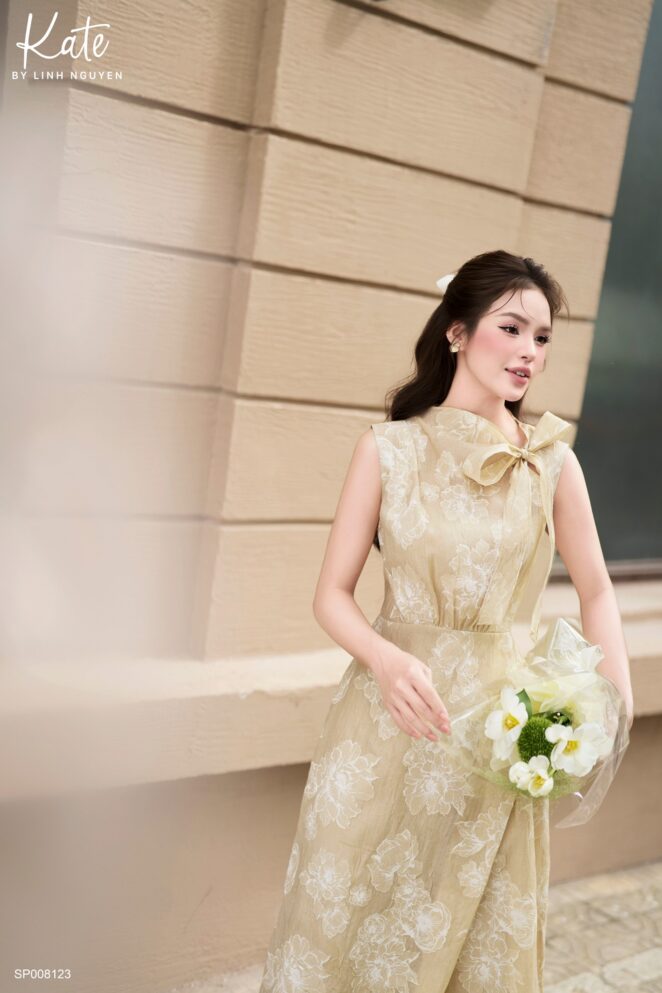 Váy – Celi Dress – Be hoa trắng