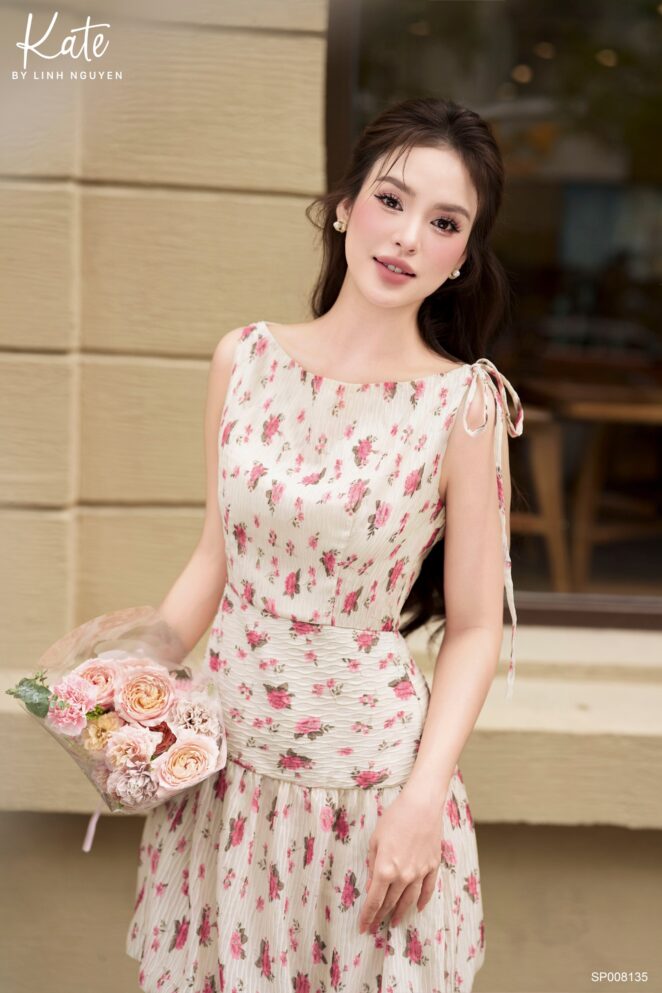 Váy – Cherry Dress – Kem hoa đỏ