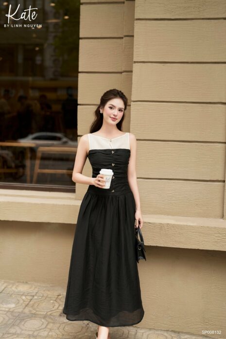 Váy - Raven Dress - Đen phối kem
