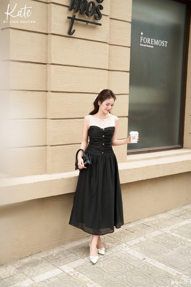 Váy – Raven Dress – Đen phối kem