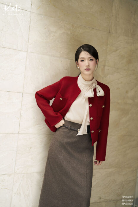 Áo - Maron cashmere coat