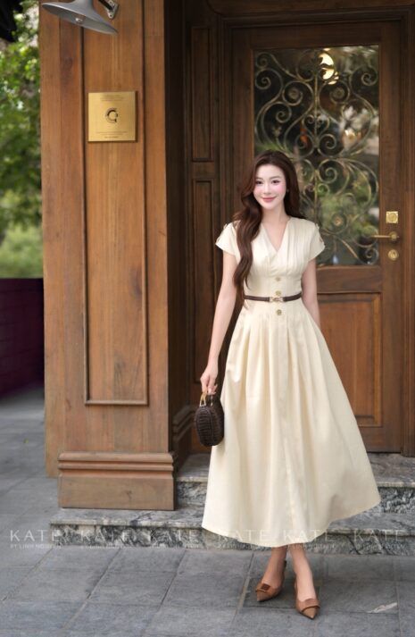 Suly Dress - phom váy kem thanh thoát - Kate by Linh Nguyen